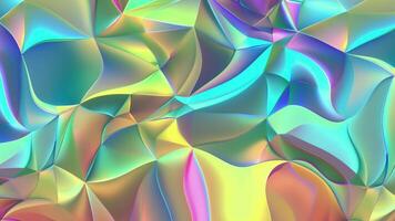 prismatic iridescent gradient surface with wavy motion and abstract shapes, multipurpose background with cool color palette and modern look video