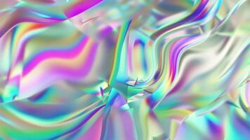 prismatic iridescent gradient surface with wavy motion and abstract shapes, multipurpose background with cool color palette and modern look video
