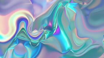 prismatic iridescent gradient surface with wavy motion and abstract shapes, multipurpose background with cool color palette and modern look video