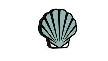 Animation of 3D shell icon with 4K quality video