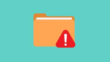 Folder file and warning icon animation video