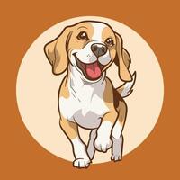 A cartoon dog with its tongue out and its eyes open vector