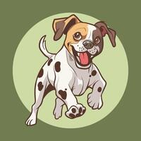 A cartoon dog running with its tongue out vector