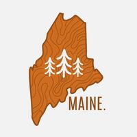 Maine Wood Pattern with Simple Trees Symbol vector