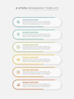 Modern Infographic Design Template with Six Options vector