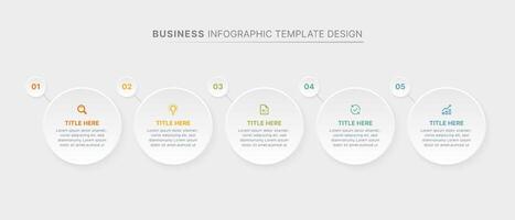 Modern Circular Round Business Infographic Design Template with 5 Data Points vector