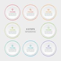 Modern Circular Round Business Infographic Design Template with 8 Data Points vector