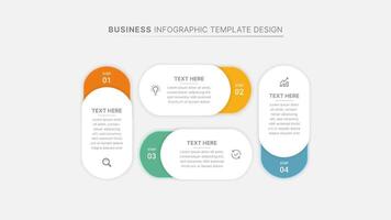 Business Infographic Design Template with 4 Bar of Options vector