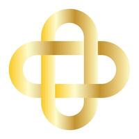 Abstract Golden Knot Logo Design with Gradient Effect vector
