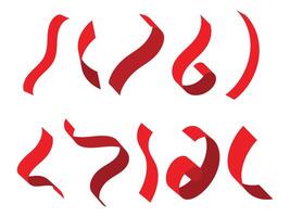 circular red ribbon design in white background and easy to edit vector