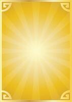 gold background design with sun burst effect with typical chinese gold ornaments vector