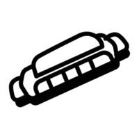 harmonica icon line vector