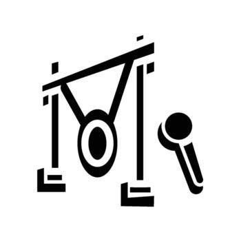 gong icono sólido vector