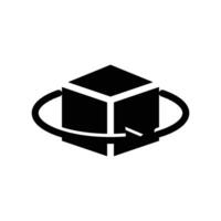 3D Viewer icon solid vector