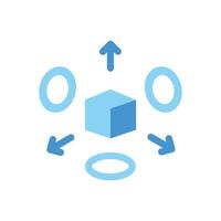 3D Object Creation icon flat vector