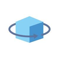 3D Viewer icon flat vector