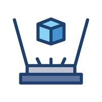 Hologram Display icon filled line vector