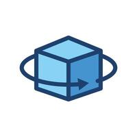 3D Viewer icon filled line vector