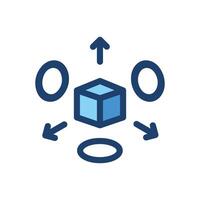 3D Object Creation icon filled line vector