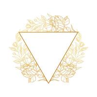 A triangle with flowers and leaves on it vector
