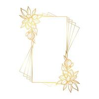 Gold frame with flowers on it vector