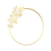 Golden floral frame with a circle on a white background vector