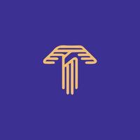 Modern and trendy letter T initials logo icon design template elements vector