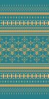 Elegant Geometric Scroll Ornament Golden Silk Weaves Embroidery on Dark Green Background. Seamless Pattern illusttration Design for Luxury Work, Fabric, carpet, wrapping, hand-draw, men's wear vector