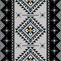 Traditional Galaxy Grey Aztec Native American Style on Black Background with Geometric Decoration. Spaces and Nebular With Ethnic Collaboration Detailed of Modern and Tribal Seamless Pattern Design vector
