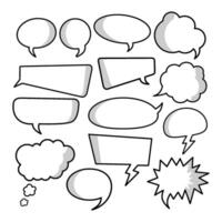 speech bubbles outline shape vector