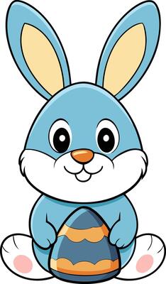 Easter bunny with egg clipart