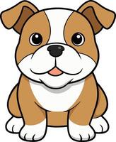 A cartoon dog sitting down with its mouth open vector