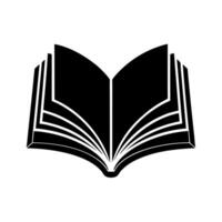 Open book icon pictogram , read story book symbol in black filled and outlined style vector