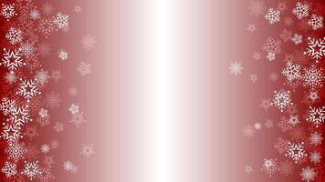 Christmas snowflakes in different shapes on red background illustration flat style vector