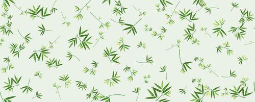 Organic bamboo leaf seamless pattern background. Modern tile green color vector