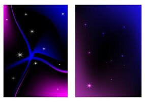 This galaxy themed background illustration set brings out the beauty of outer space with a stunning blend of cosmic colors for posters, invitations, web designs, social media, presentations etc. vector