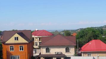 View of residential private buildings houses in Almaty when descending on a funicular from the Kok Tobe observation deck video
