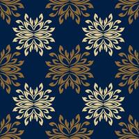 Oriental classic blue and golden pattern. Seamless abstract background. classic damask seamless pattern, illustration for elegant textile design. vector