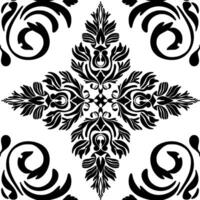 Seamless damask pattern for design. Black and white illustration. illustration for elegant textile design. vector