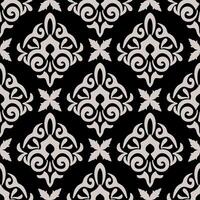 Oriental classic black and white pattern. Seamless abstract background. classic damask seamless pattern, illustration for elegant textile design. vector