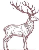 Elegant Deer Line Art for Eco-Friendly and Nature Inspired Designs vector