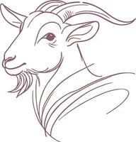 Premium Goat Line Art for Logos, Illustrations, and Digital Designs vector