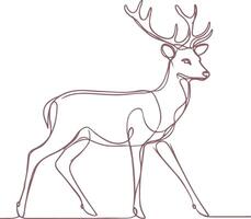 Minimalist Deer Line Art for Nature and Wildlife Designs vector
