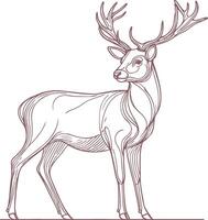Stylish Deer Line Art for Minimalist Wildlife and Nature Projects vector