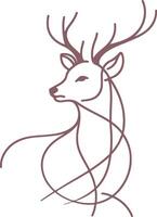 Contemporary Deer Line Art for Nature and Wildlife Enthusiasts vector