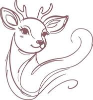 Elegant Deer Line Art Design for Nature and Wildlife Lovers vector
