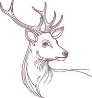Graceful Deer Line Art Design Clean Elegant Illustration vector