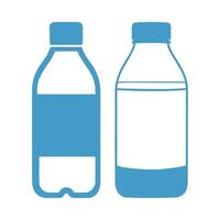 Two bottles of water on a white background vector