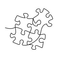 Continuous one Line art Drawing Puzzle Stock and illustrations design vector