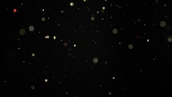 White And Red Glitter Particles Falling Down On Black Background video